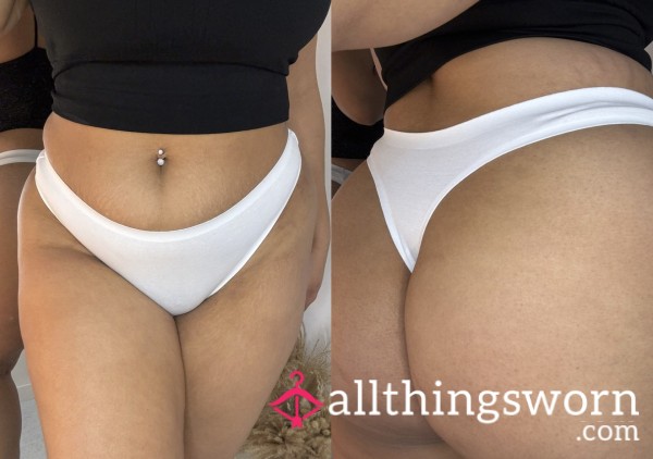 White Seamless Thong