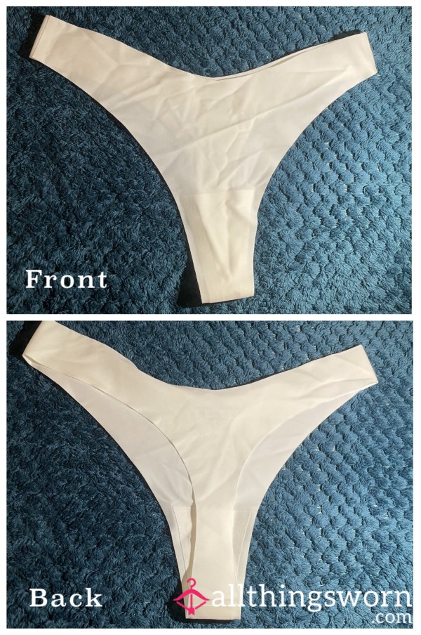 White Seamless Thong