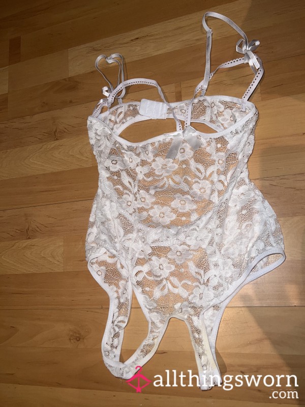 White S** Stained One Piece Suit