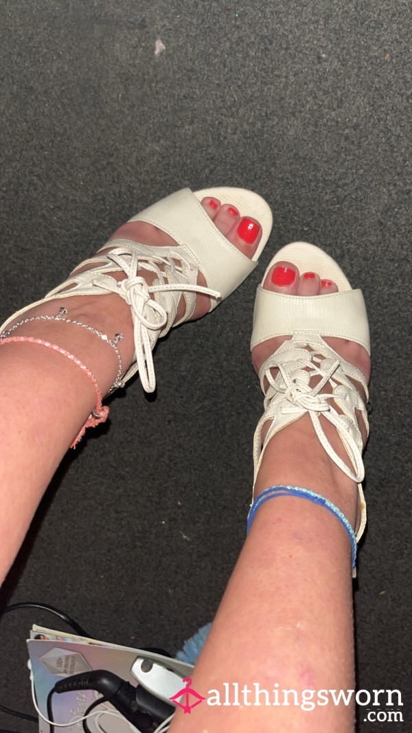 White S**y Heels Well Worn Will Request More Wear Or Custom 😉