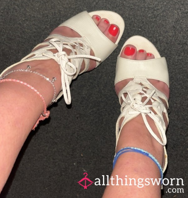 White S**y Heels Well Worn Will Request More Wear Or Custom 😉