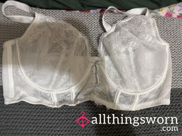 White Sheer Lacy Bra Size 38G😈