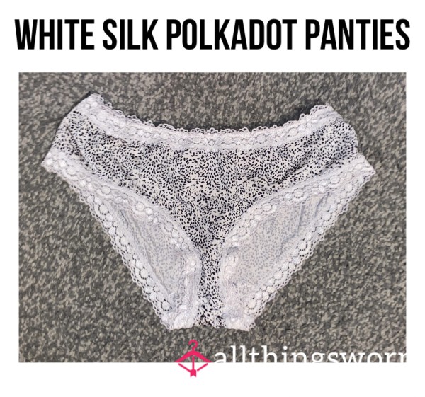 White Silk Polkadot Panties🤍