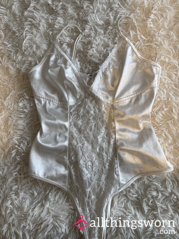 White Silk Satin Body Suit