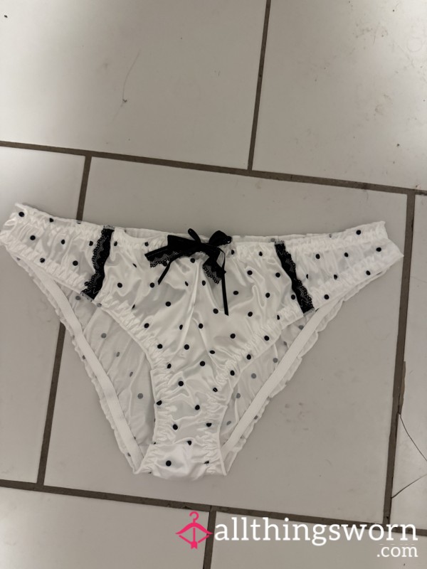 White Silky Polka Dot Panties