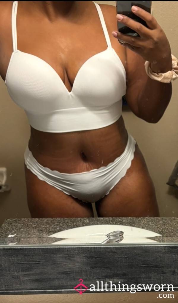 White Silky Thong!!