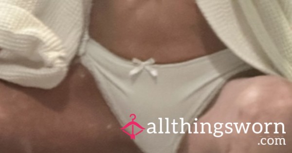 White Silky Thong Panties