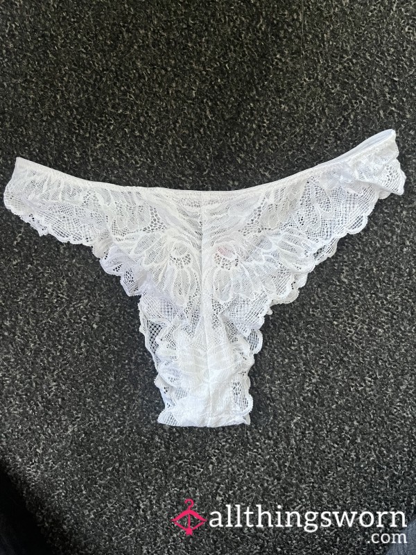 White Size 10 Lace Panties Ready To Be Worn