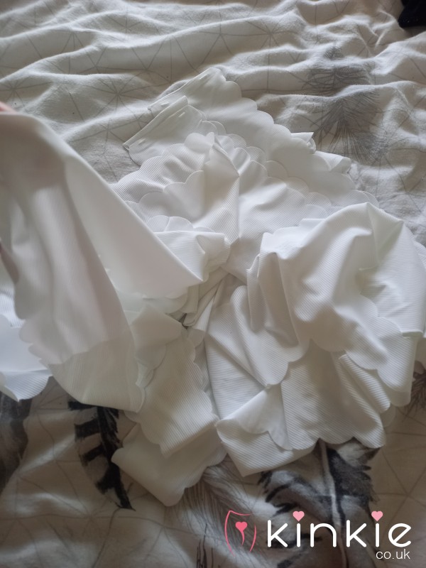 White Skilky Thongs Waiting To Be Worn For You 😋