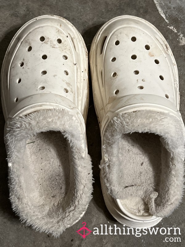 White Slip On Croc Style Shoes Comes With Seven Day Wear Filthy Dirty Stinky