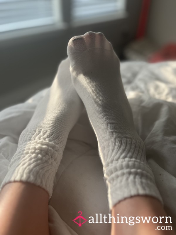 White Slouch Crew Socks