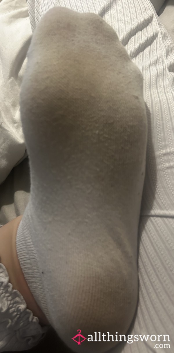 White Smelly Ankle Socks