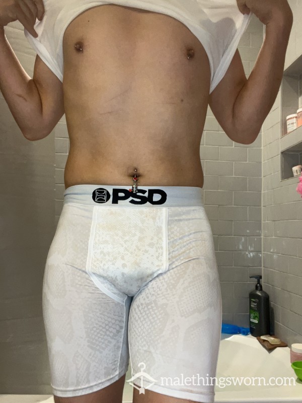 White Snakeskin Boxer Briefs PSD Underwear Size Small