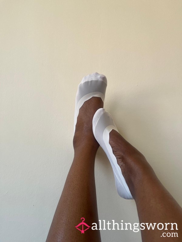 🔥 White Sock Footlets – Warm & Naturally Scented From My Ebony Feet 😈