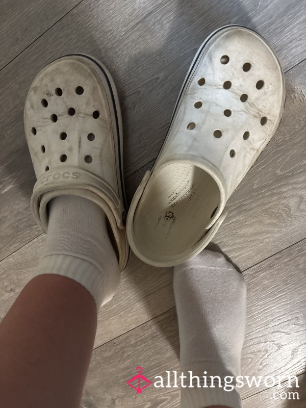 White Socks In Dirty Crocs