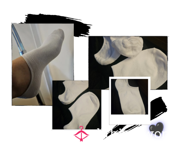 🤍 White Socks 🤍 No Show Trainer Socks With Silicone Heel 👣