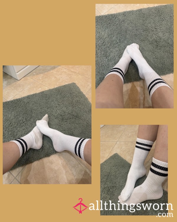 White Socks With Black Stripes 🖤