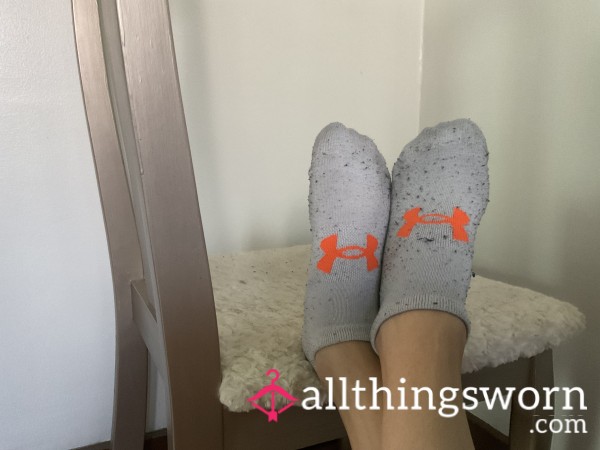 White Socks With Orange Logo