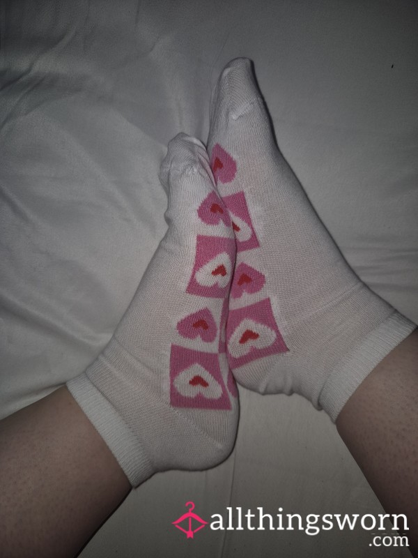 White Socks With Pink Hearts