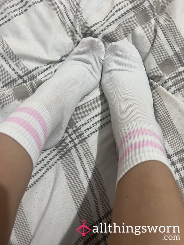 White Socks With Pink Stripes