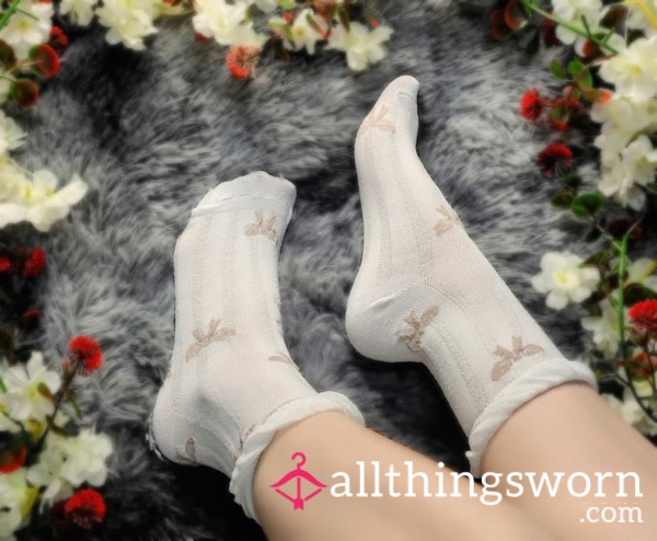 White Socks With Small Bows