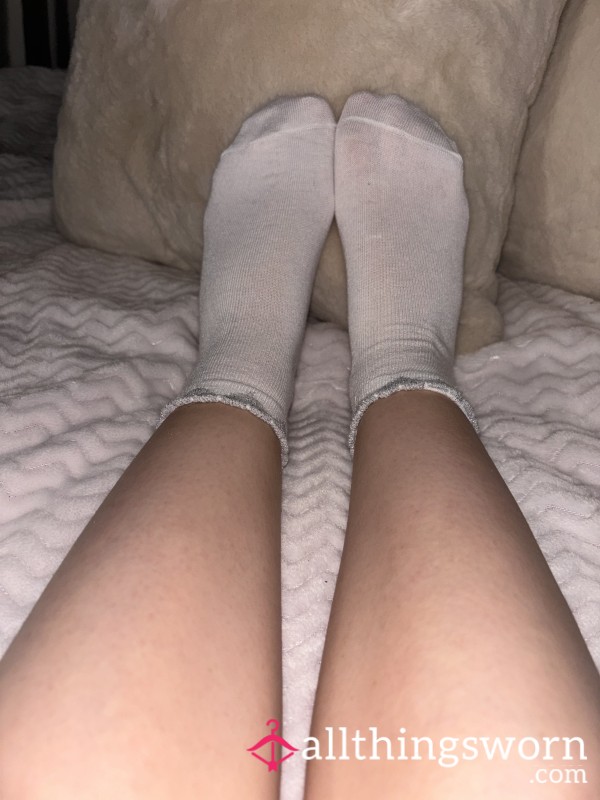 White Socks With Sparkly Hearts At The Top