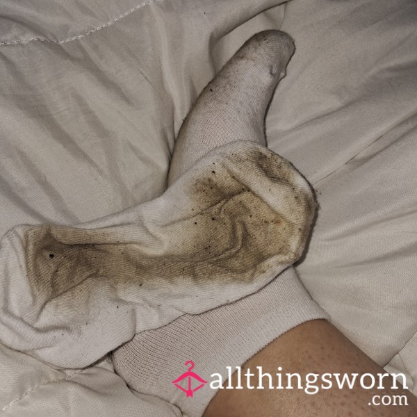 White Socks Worn For 3 Days In The Heatwave Whilst Working As A Cleaner And Walking Around The House