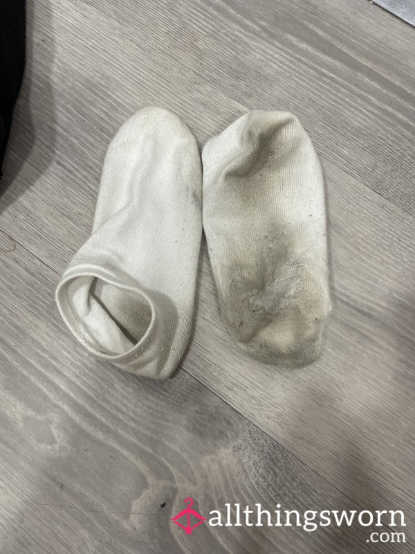 White Socks Worn For Daily Wear, Well Worn And Loved Ready For A New Home ;)