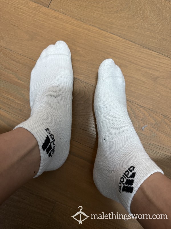 Adidas White Socks Worn Playing Tennis And At The Gym
