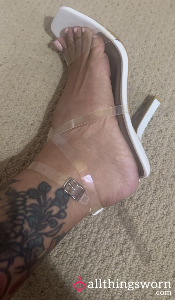White Sole And Clear Straps
