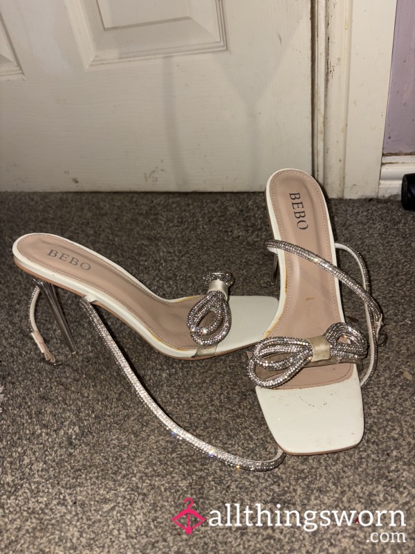 White Sparkling Heels