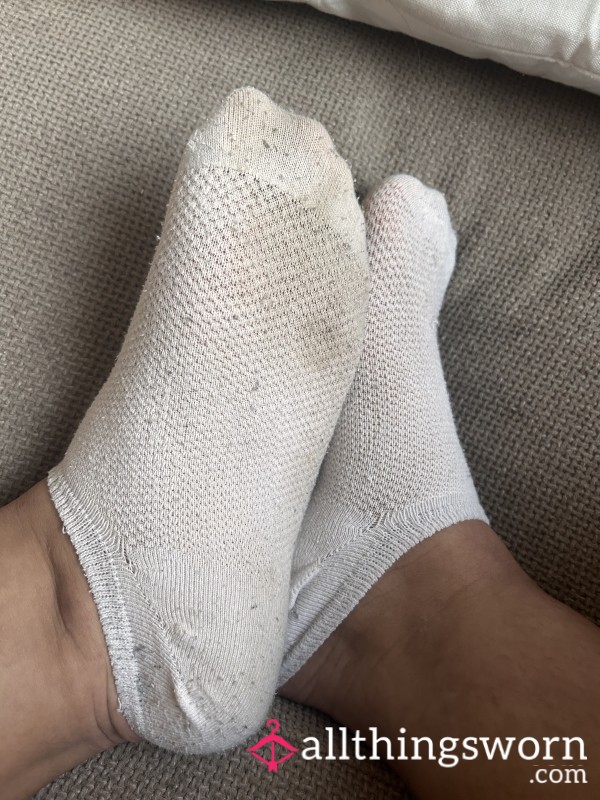 White Sports Ankle Socks