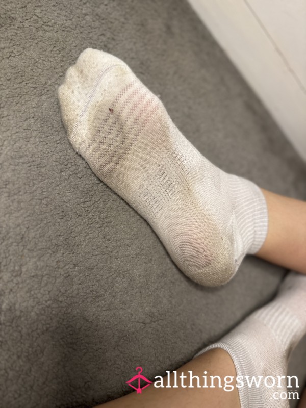 White Sports Ankle Socks