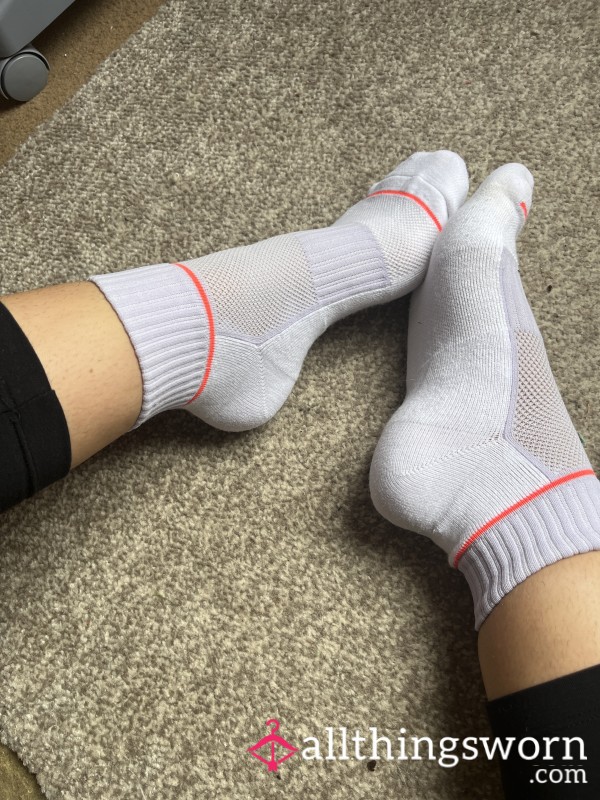 White Sports Ankle Socks - Custom Wear