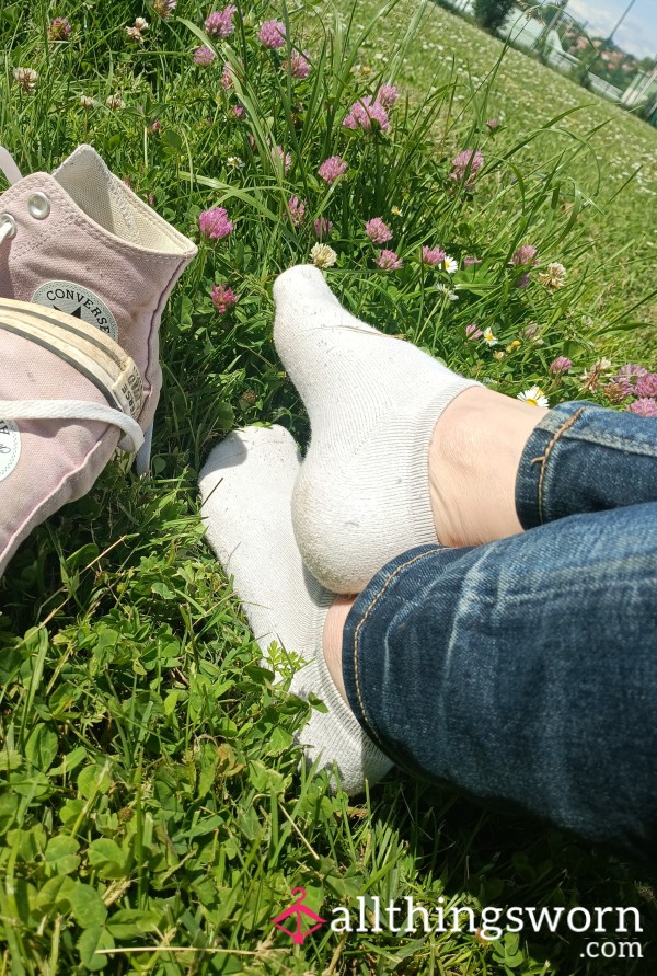 White Sporty Short Socks