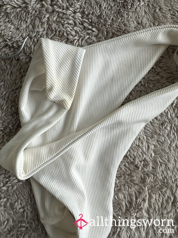 White Stained Bikini Bottoms