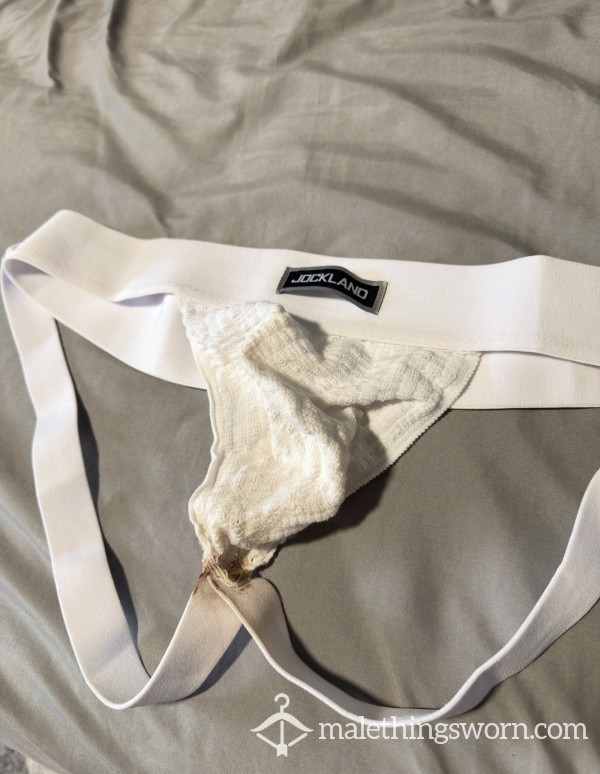 SOLD**White & Stained Jockstrap