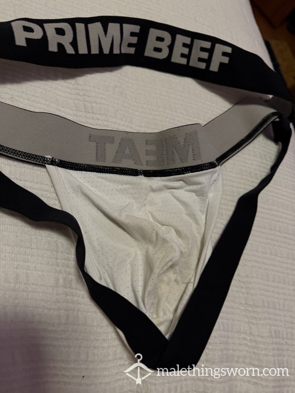 White Stained Jockstrap