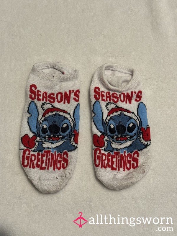 White Stitch Christmas Socks