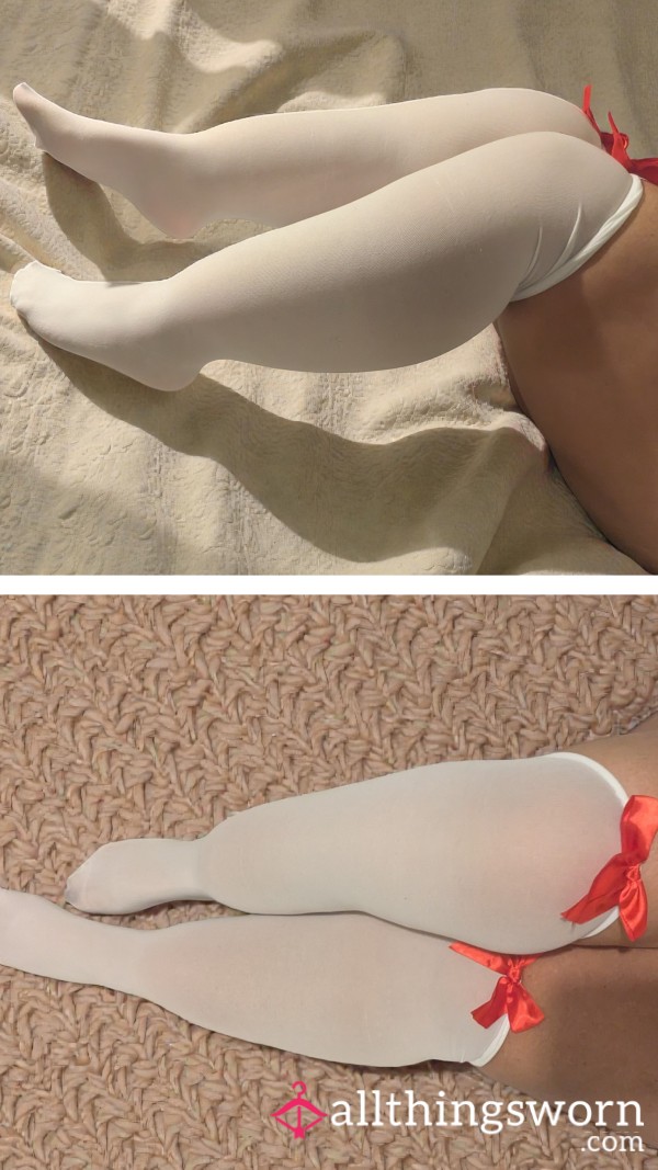 White Stockings With Red Bow