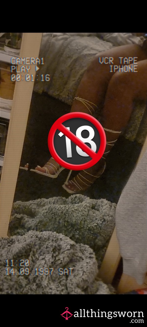 👠 White Strappy Heels | S**y Feet Pics With A Flirty Twist 💋
