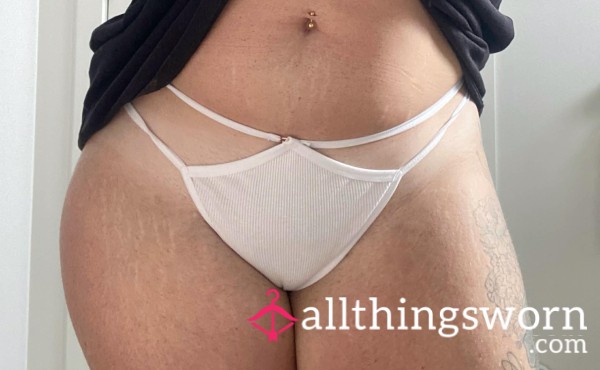 White Strappy Thong