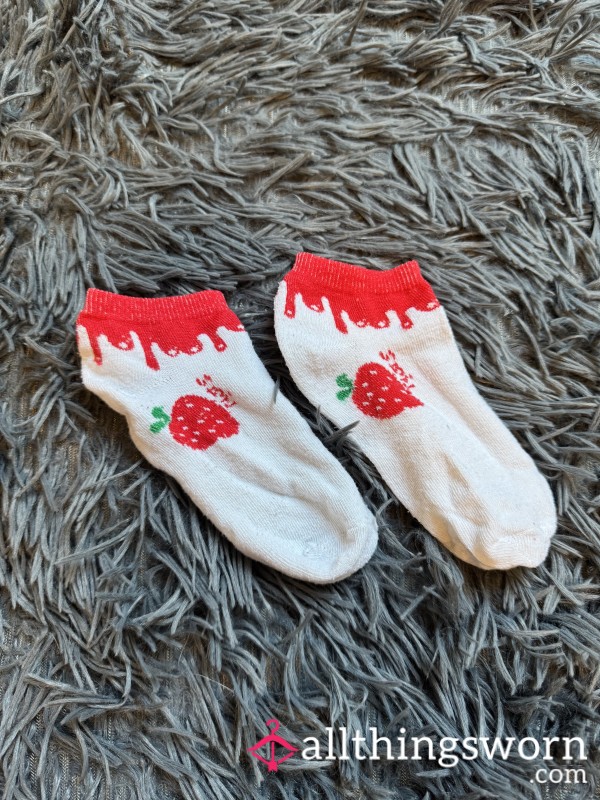 White Strawberry Socks