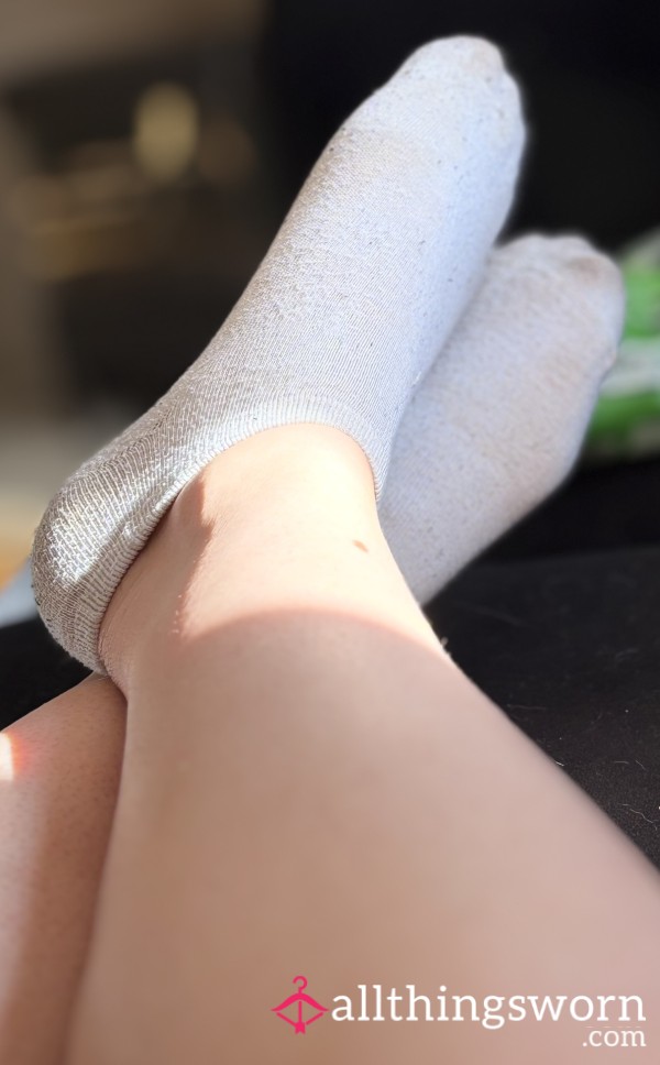 White Sweaty And Wet Ankle Socks