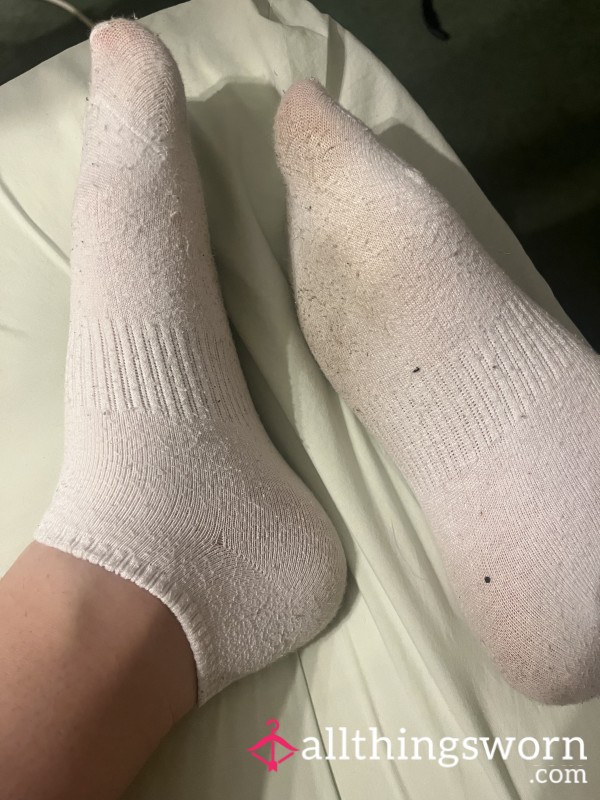 White Sweaty Ankle Socks