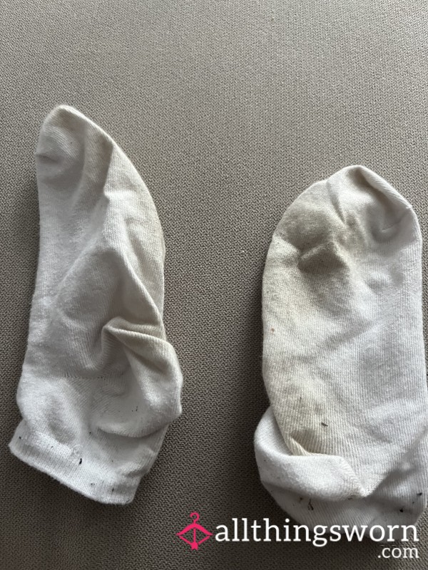 White Sweaty Ankle Socks