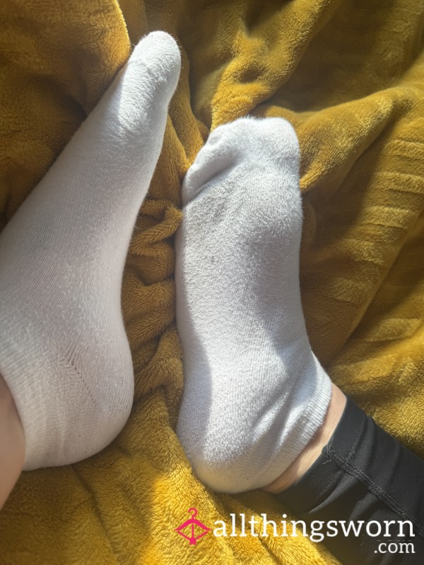 White Sweaty Ankle Socks