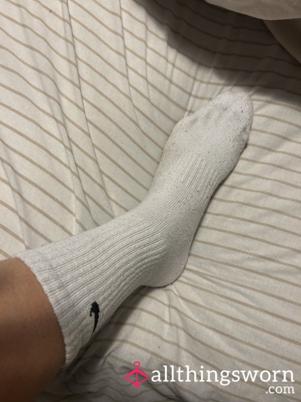 White Sweaty Nike Sock