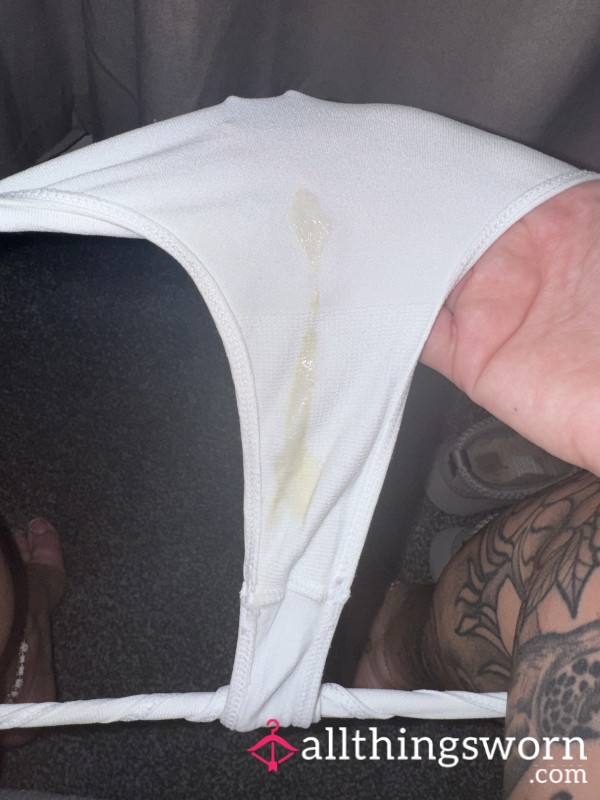 White Sweaty Worn Thong
