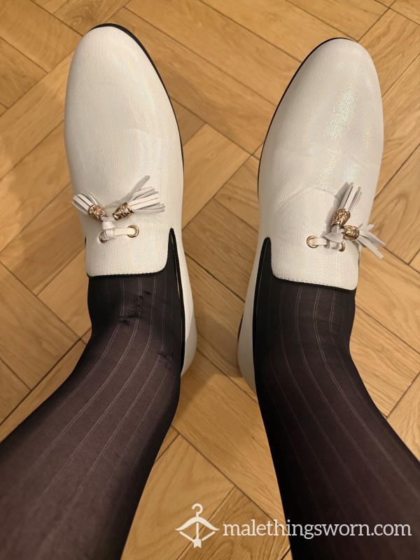 WHITE Ta**EL LOAFERS